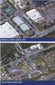 CHS, SC's new Beach Bus' pickup and drop-off locations.