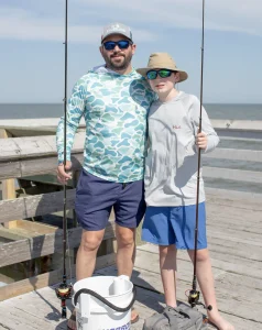 Family bonding fishing hobby on the Isle of Palms, South Carolina.