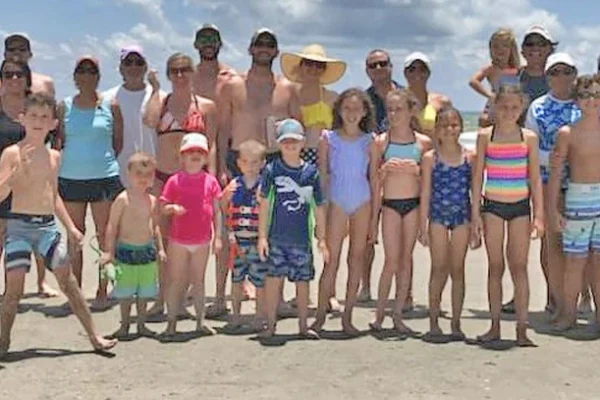 A picture of the Crance Family on an Isle of Palms, South Carolina beach.