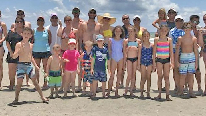 A picture of the Crance Family on an Isle of Palms, South Carolina beach.