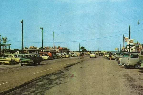 A vintage photo of IOP, SC's Ocean B oulevard.