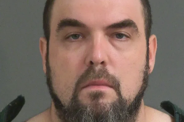 Prision mugshot of man suspected of hitting and causing bodly harm yo children in a hit and run on Sullivan's Island, South Carolina.