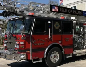 Picture of Isle of Palms FD's main truck for putting out fires