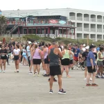 Throng of athletes getting ready for Isle of Palms, SC's annual IOP Beach Run.
