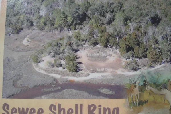 Historic territory, Shell Ring, of the South Carolina, SC Native American, Sewee, tribe.