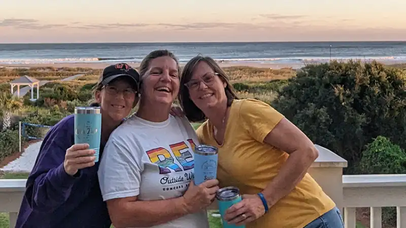 Boston friends from Univ of New Hampshire chose Isle of Palms, SC for their vacation destination, celebrating 40+ years of friendship