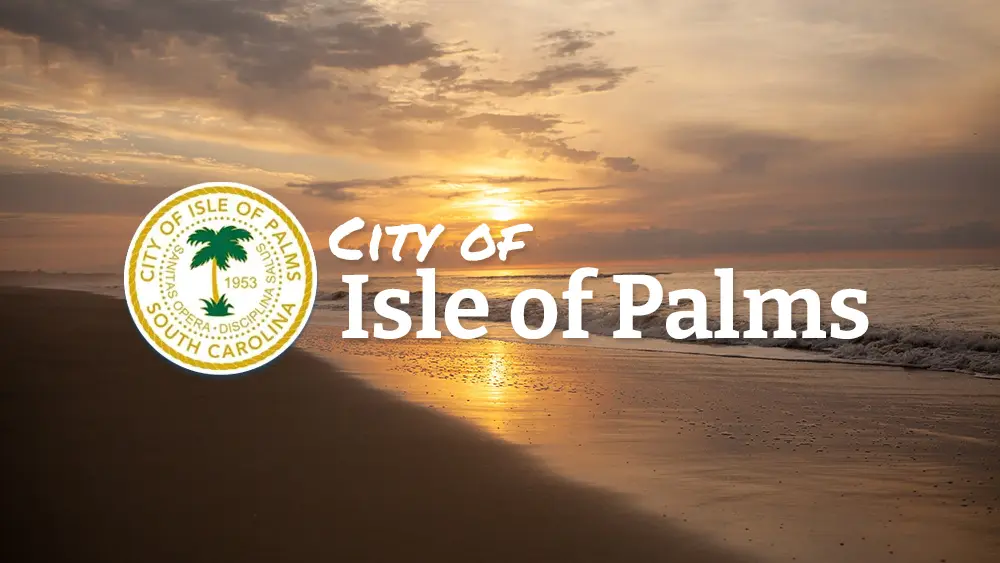 City of Isle of Palms, SC logo on IOP beach photo