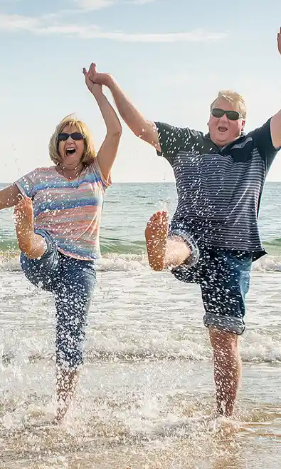 A couple enjoying the beach in Isle of Palms, South Carolina.