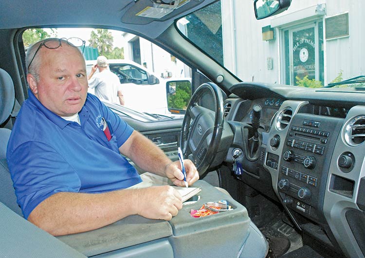 Donnie Pitts in his truck