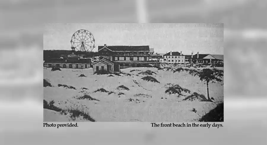 The front beach in the early years.