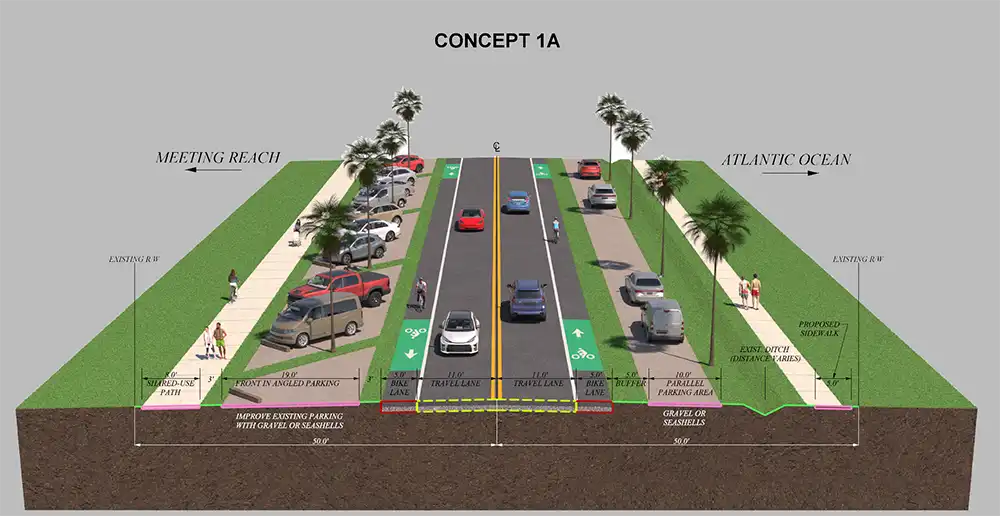 Concept 1A: Palm Boulevard improvements