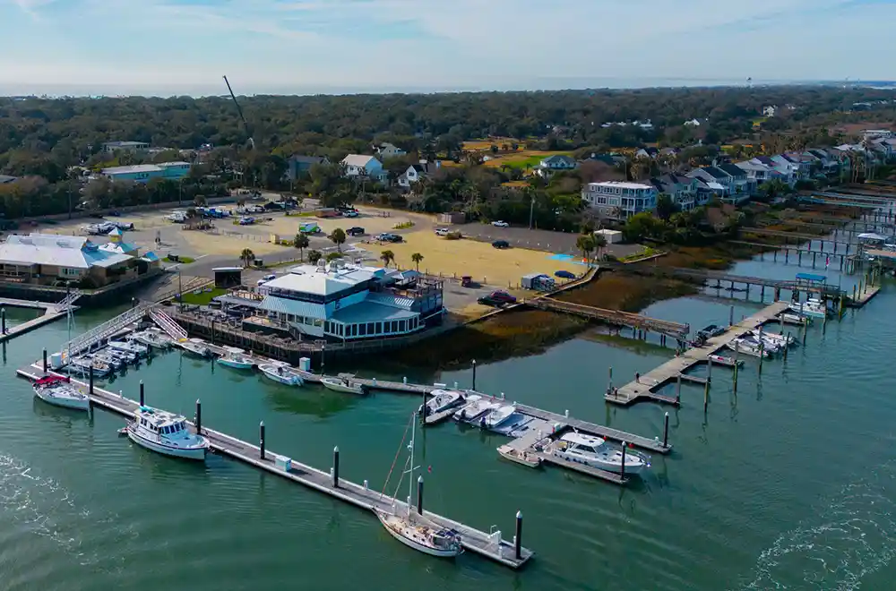 A photo of the Isle of Palms Marina before any renovations were made.