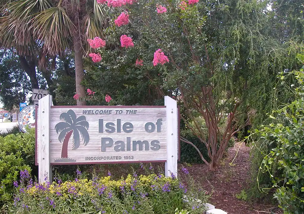 Isle of Palms, SC sign at the city limits