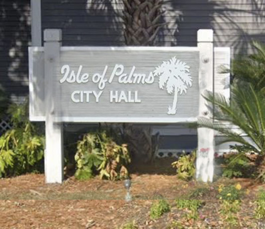 Isle of Palms, SC's City Hall signage.